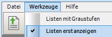 Menü Werkzeuge, Optionen für Listendruck.jpg